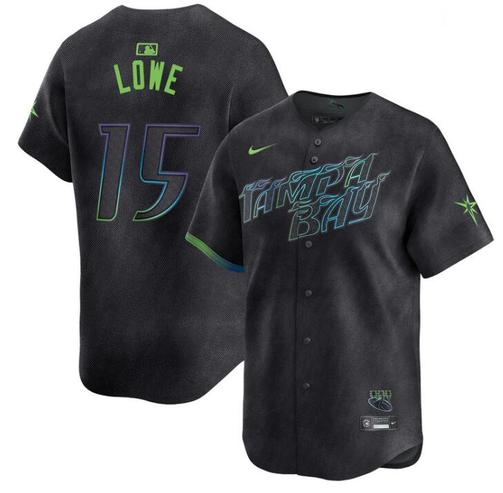 Men's Tampa Bay Rays #15 Josh Lowe Charcoal 2024 City Connect Limited Stitched Baseball Jersey